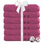 Set 6 prosoape baie Quasar & Co.®, 100% bumbac, 450 g/mp, 50 x 90 cm, fucsia 4