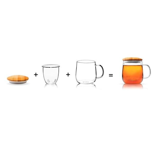 Set 2 cani cu infuzor si capac bambus, Quasar & Co.®, 2 x 500 ml, sticla termorezistenta, transparenta - imagine 7