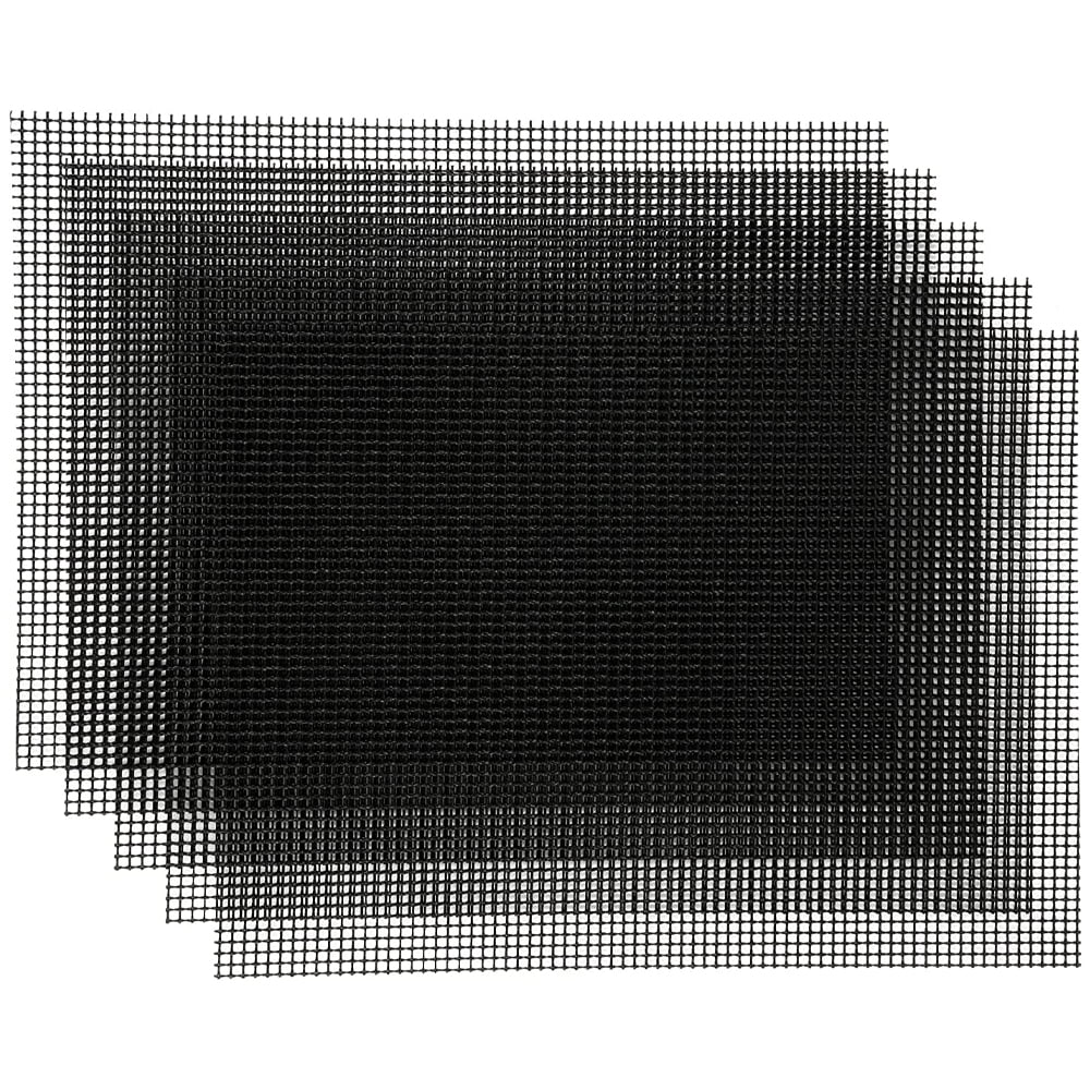 42029072-1 Set 5 folii gratar, Quasar & Co.®, perforate pentru scurgere grasime, antiaderente, rezistente la temperaturi inalte, 40 x 33 cm, negru