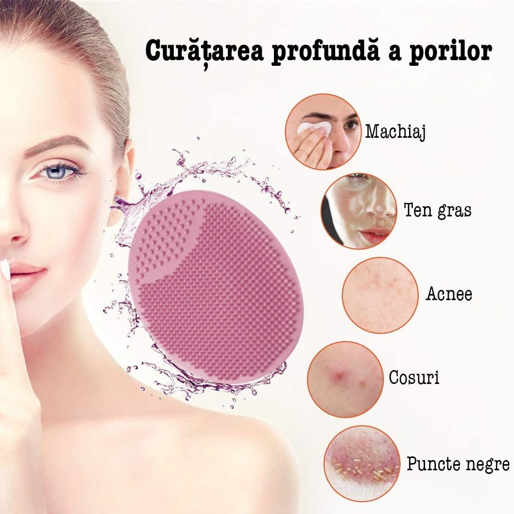 Set de baie 5 piese, Quasar & Co.®, 1 x perie corp, 1 x perie scalp, 1 x perie fata, 1 x perie buze, 1 x agatatoare, silicon, roz 5 Set de baie 5 piese, Quasar & Co.®, 1 x perie corp, 1 x perie scalp, 1 x perie fata, 1 x perie buze, 1 x agatatoare, silicon, roz 5
