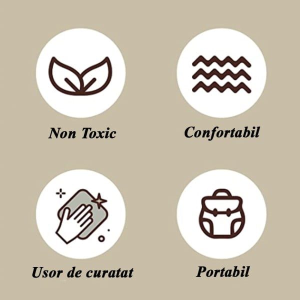 Set 2 bavetele flexibile, Quasar & Co.®, antimurdarire, buzunar colector larg, inchidere ajustabila, 1 x model scoica, 1 x uni, silicon, 30 x 23 cm, crem-corai - imagine 11