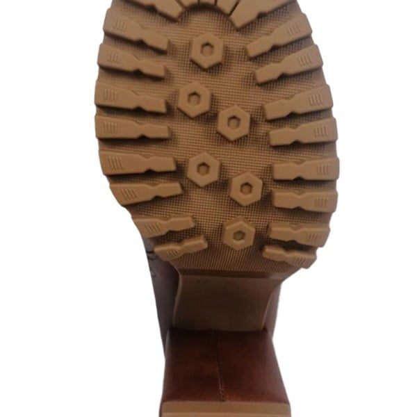 Cizme dama, YDA Collezione, model Anda, varf rotund, cu fermoar, piele ecologica, 48 cm inaltime, toc 9,5 cm, marimea 37, maro - imagine 5