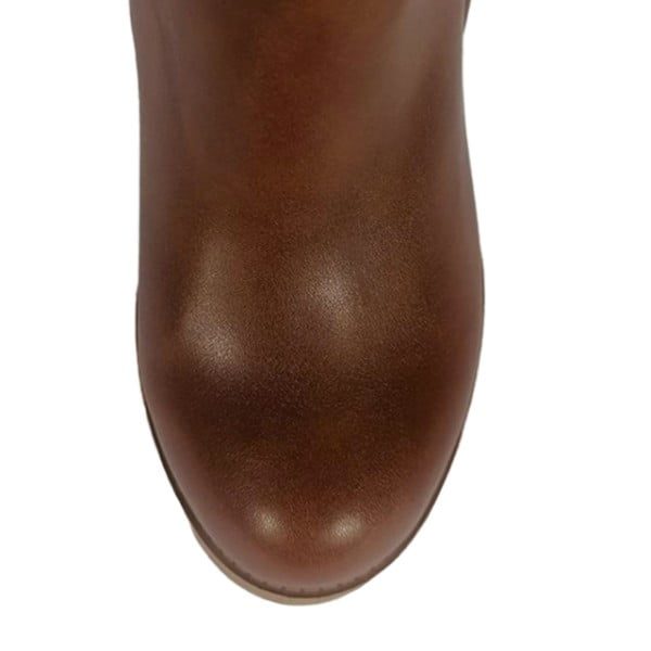 Cizme dama, YDA Collezione, model Anda, varf rotund, cu fermoar, piele ecologica, 48 cm inaltime, toc 9,5 cm, marimea 37, maro - imagine 6