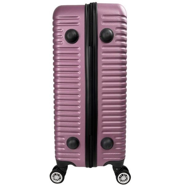 Troler Mare, Quasar & Co.®, Model Air Circle, ABS, cifru, 4 roti 360 grade, maner telescopic, 31 x 52 x 77 cm, roz pudrat - imagine 5