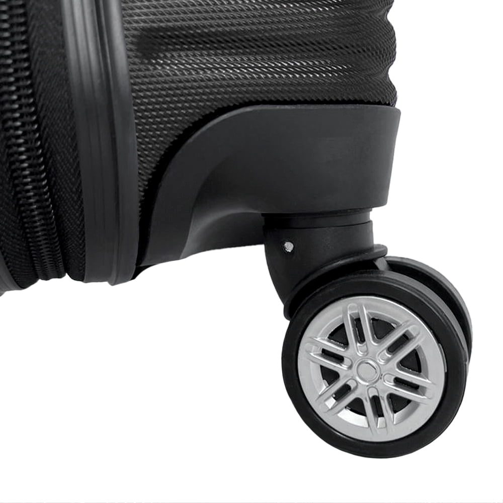 Troler Mediu, Quasar & Co.®, Model Air Circle, 4 roti 360 grade, cifru, maner telescopic, ABS, 66 x 44 x 26 cm, negru 5