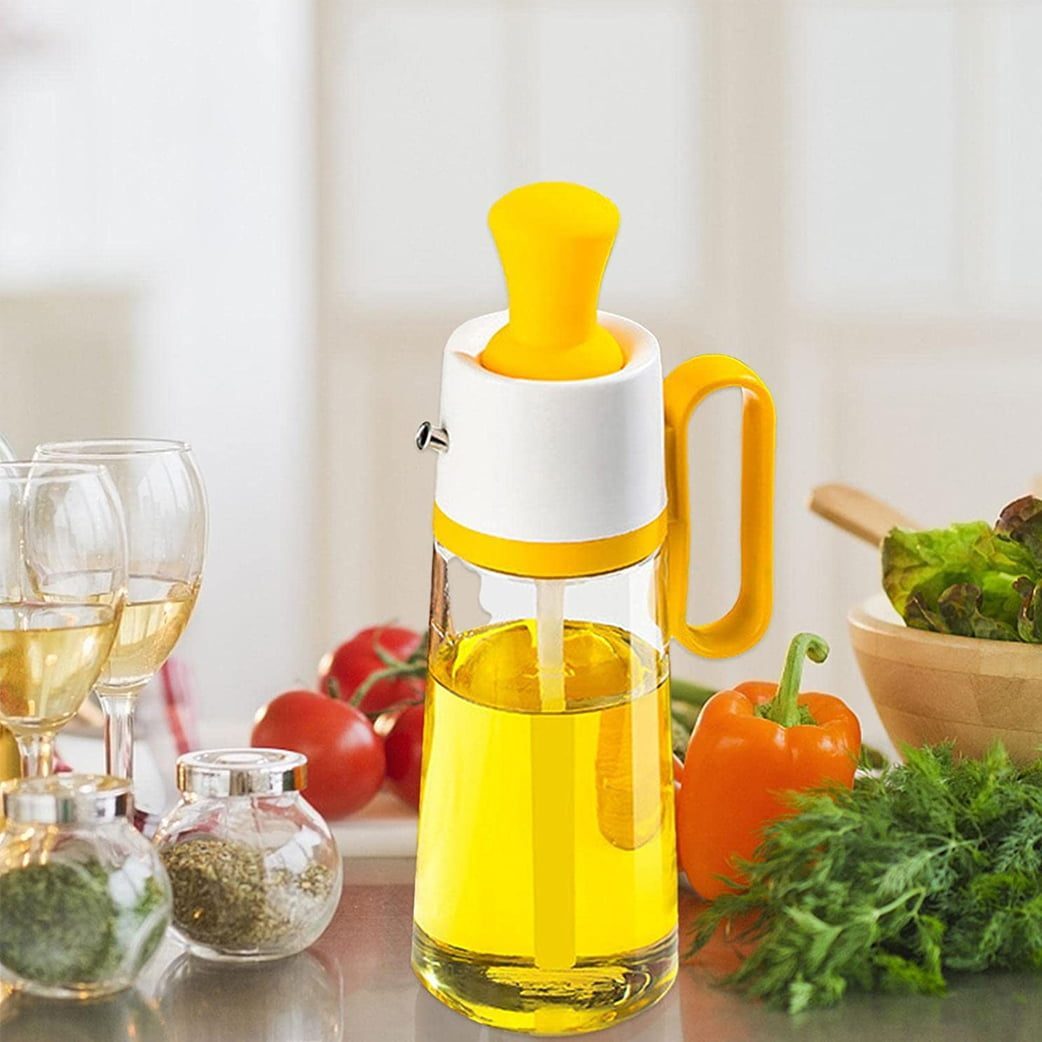 Oliviera Quasar & Co.®, cu perie dozatoare gradata si picurator, pentru ulei/otet/sosuri, din sticla, 550 ml, galben 5 Oliviera Quasar & Co.®, cu perie dozatoare gradata si picurator, pentru ulei/otet/sosuri, din sticla, 550 ml, galben 5