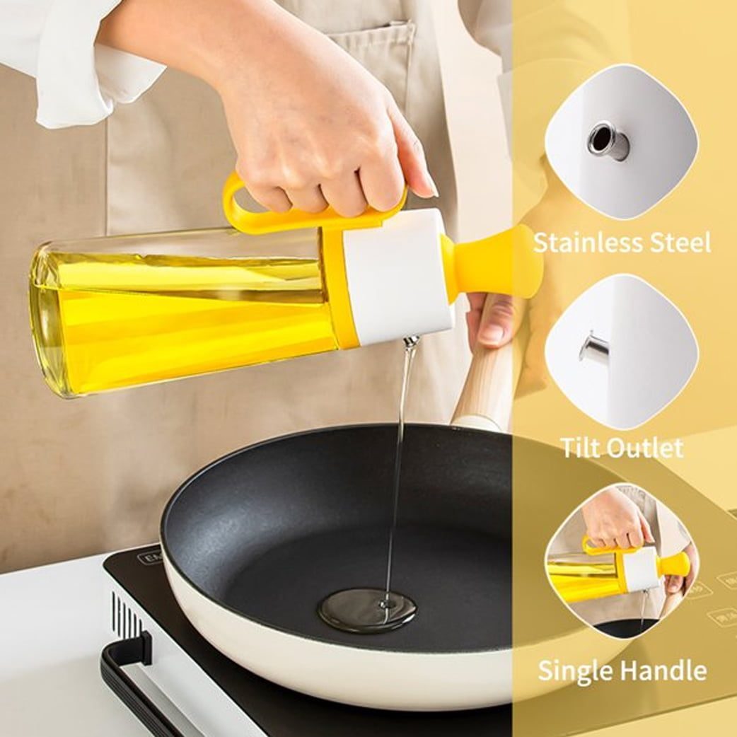 Oliviera Quasar & Co.®, cu perie dozatoare gradata si picurator, pentru ulei/otet/sosuri, din sticla, 550 ml, galben 8 Oliviera Quasar & Co.®, cu perie dozatoare gradata si picurator, pentru ulei/otet/sosuri, din sticla, 550 ml, galben 8