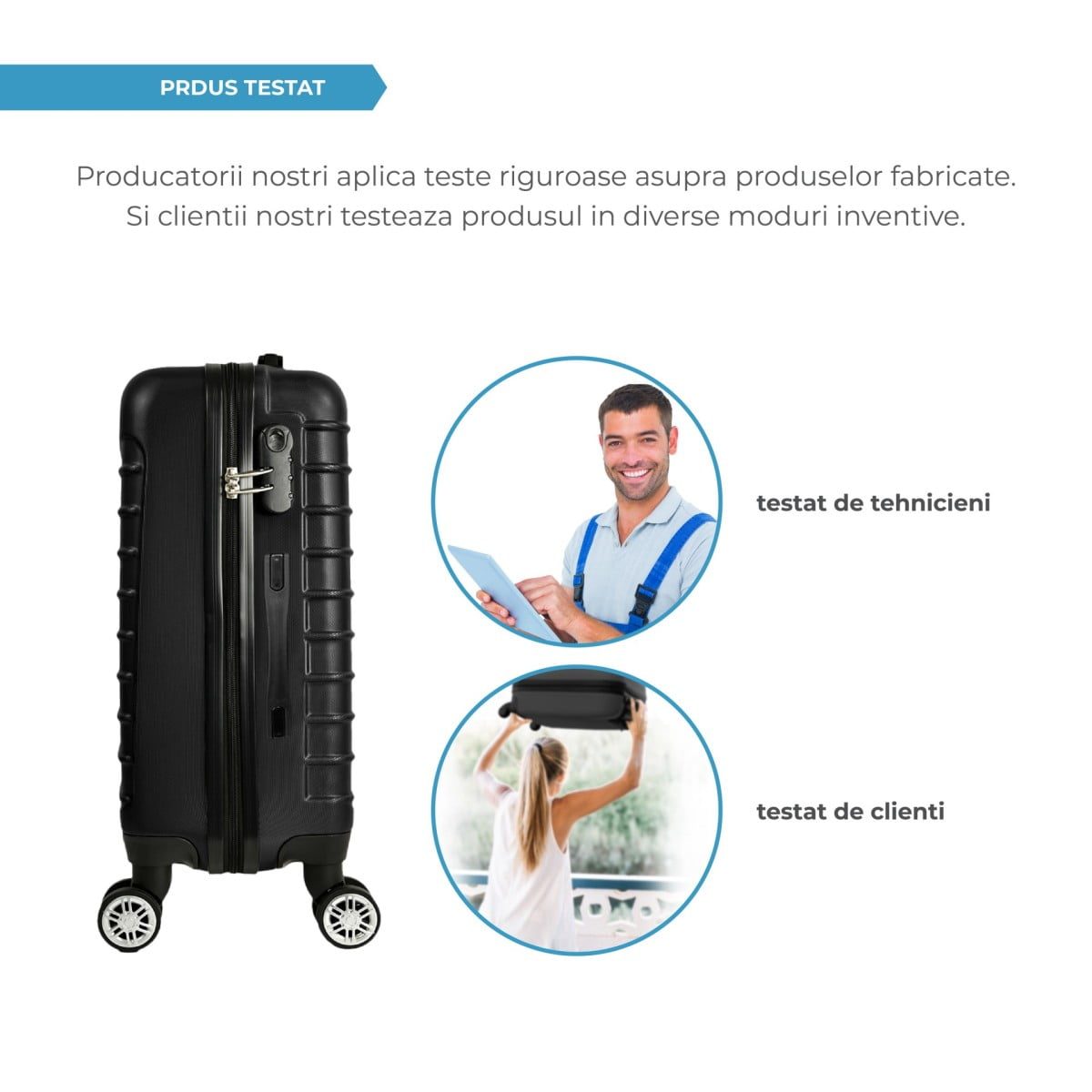 Troler Mediu, Quasar & Co.®, Model Line, 4 roti duble cu rotatie 360°, maner telescopic, cifru, 66 x 44 x 26 cm, ABS, negru 11 Troler Mediu, Quasar & Co.®, Model Line, 4 roti duble cu rotatie 360°, maner telescopic, cifru, 66 x 44 x 26 cm, ABS, negru 11