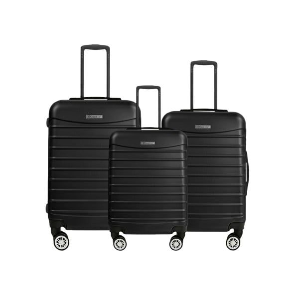 Set 3 trolere, Quasar & Co.®, Model Compatible Air, ABS, negru, Mic/Mediu/Mare - imagine 1