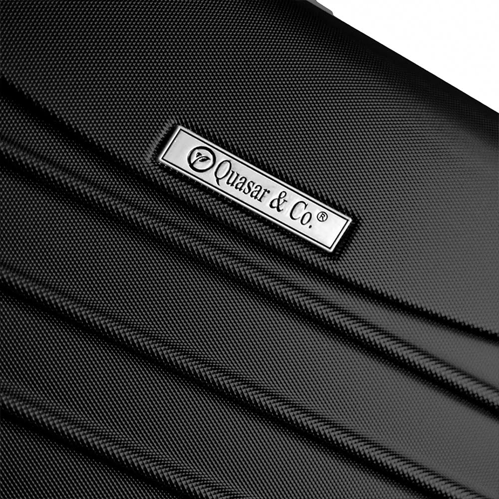 Troler Mediu, Quasar & Co.®, Model Line, 4 roti duble cu rotatie 360°, maner telescopic, cifru, 66 x 44 x 26 cm, ABS, negru 12 Troler Mediu, Quasar & Co.®, Model Line, 4 roti duble cu rotatie 360°, maner telescopic, cifru, 66 x 44 x 26 cm, ABS, negru 12
