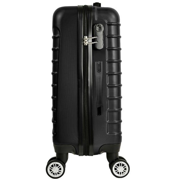 Troler Mediu, Quasar & Co.®, Model Line, 4 roti duble cu rotatie 360°, maner telescopic, cifru, 66 x 44 x 26 cm, ABS, negru - imagine 13