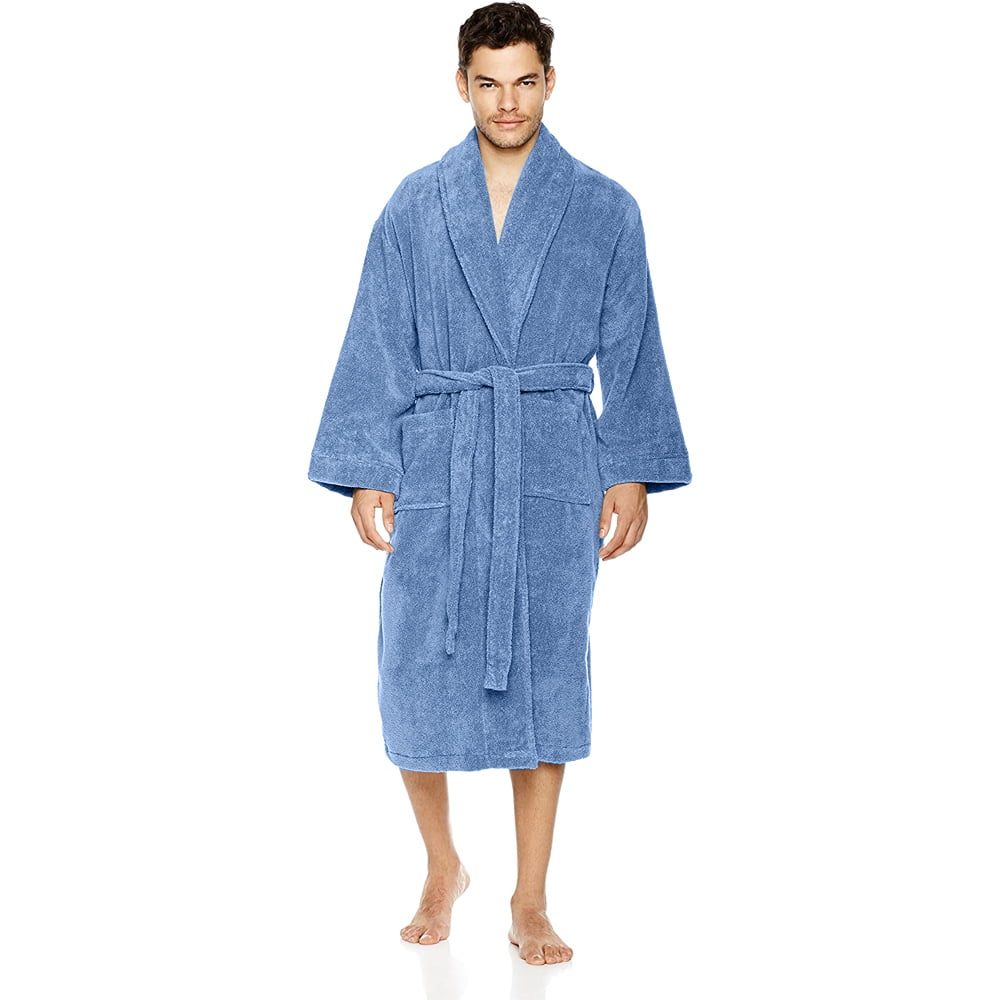 Halat de baie Quasar & Co.®, 550 g/mp, hotel quality, unisex, 100% bumbac, S/M, albastru 4