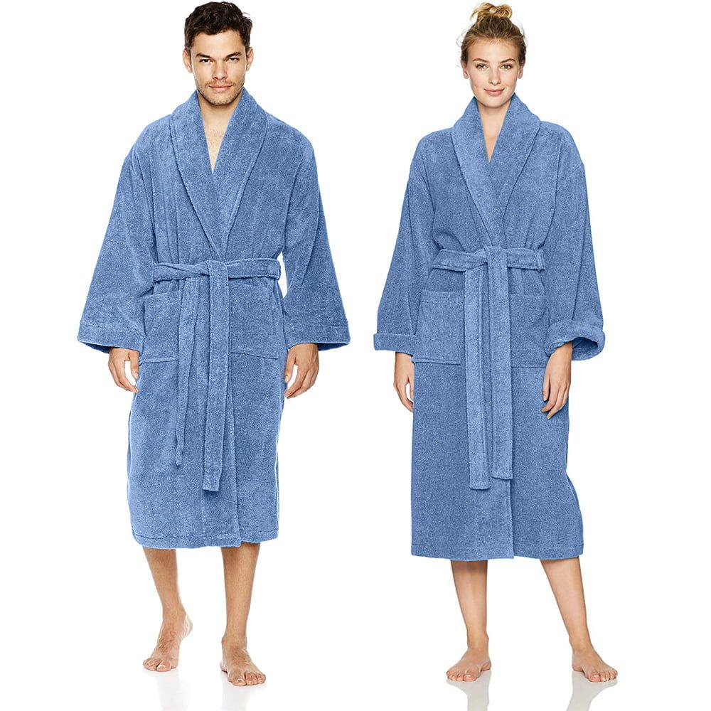 Halat de baie Quasar & Co.®, 550 g/mp, hotel quality, unisex, 100% bumbac, S/M, albastru 5
