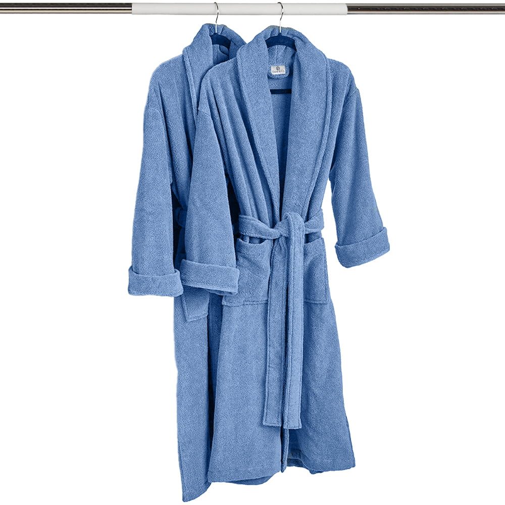 Halat de baie Quasar & Co.®, 550 g/mp, hotel quality, unisex, 100% bumbac, S/M, albastru 9