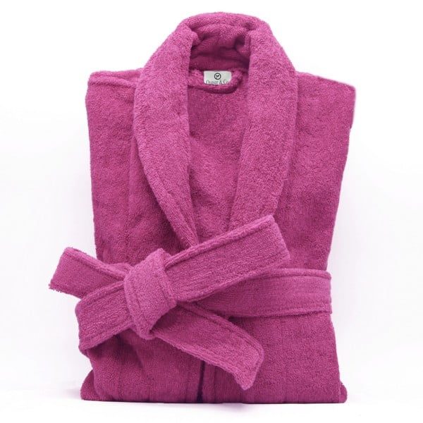 Halat de baie Quasar & Co.®, 550 g/mp, hotel quality, unisex, 100% bumbac, L/XL, fucsia - imagine 3