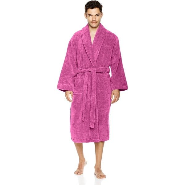 Halat de baie Quasar & Co.®, 550 g/mp, hotel quality, unisex, 100% bumbac, L/XL, fucsia - imagine 1