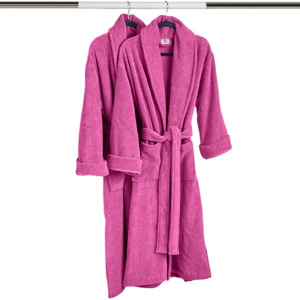 Halat de baie Quasar & Co.®, 550 g/mp, hotel quality, unisex, 100% bumbac, L/XL, fucsia - imagine 9
