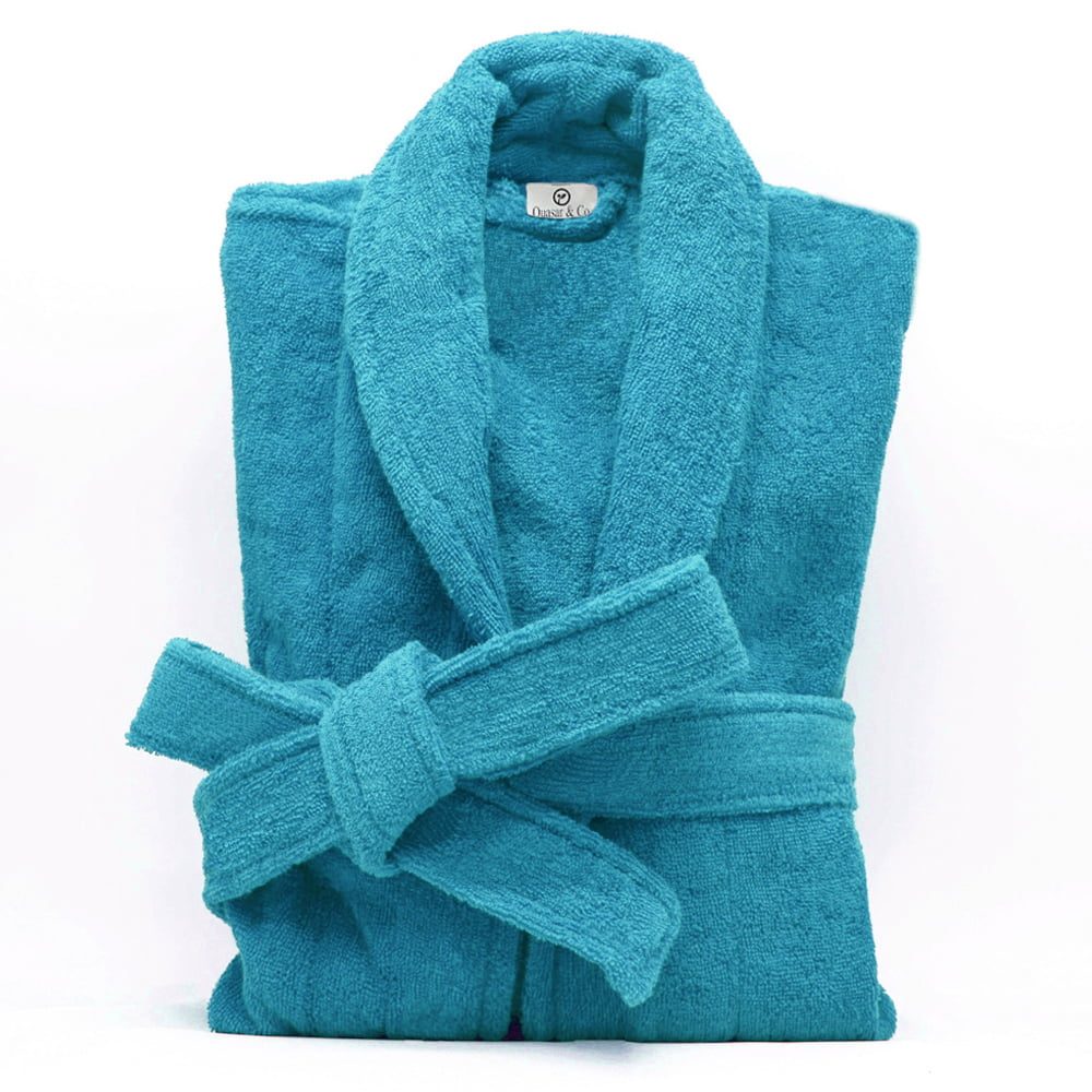 Halat de baie Quasar & Co.®, 550 g/mp, hotel quality, unisex, 100% bumbac, S/M, turcoaz 3