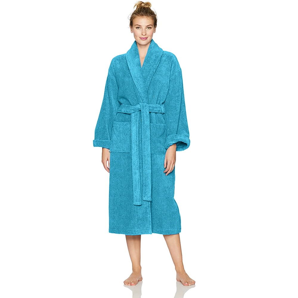 Halat de baie Quasar & Co.®, 550 g/mp, hotel quality, unisex, 100% bumbac, S/M, turcoaz