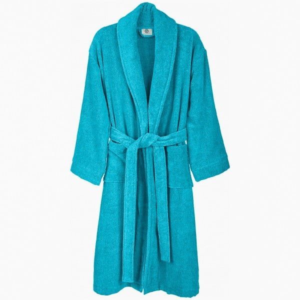 Halat de baie Quasar & Co.®, 550 g/mp, hotel quality, unisex, 100% bumbac, S/M, turcoaz - imagine 6