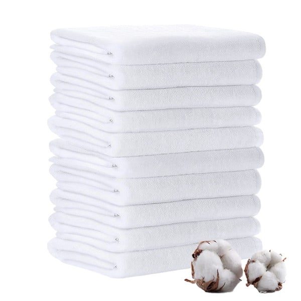 Set 10 prosoape baie fata, Kottony, model Horeca Clasic, 100% bumbac, 400 g/mp, 50 x 90 cm, alb - imagine 1