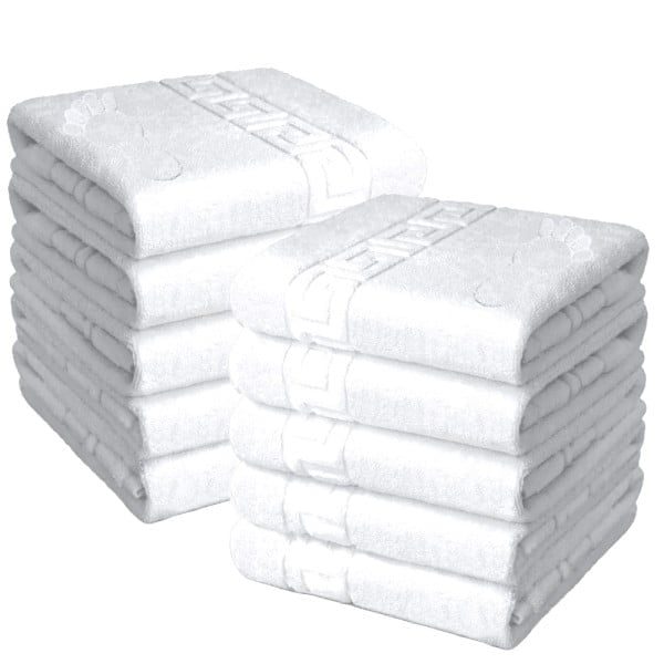 Set 10 prosoape baie picioare, Kottony, model Horeca Clasic, 100% bumbac, 500 g/mp, 50 x 70 cm, alb - imagine 2