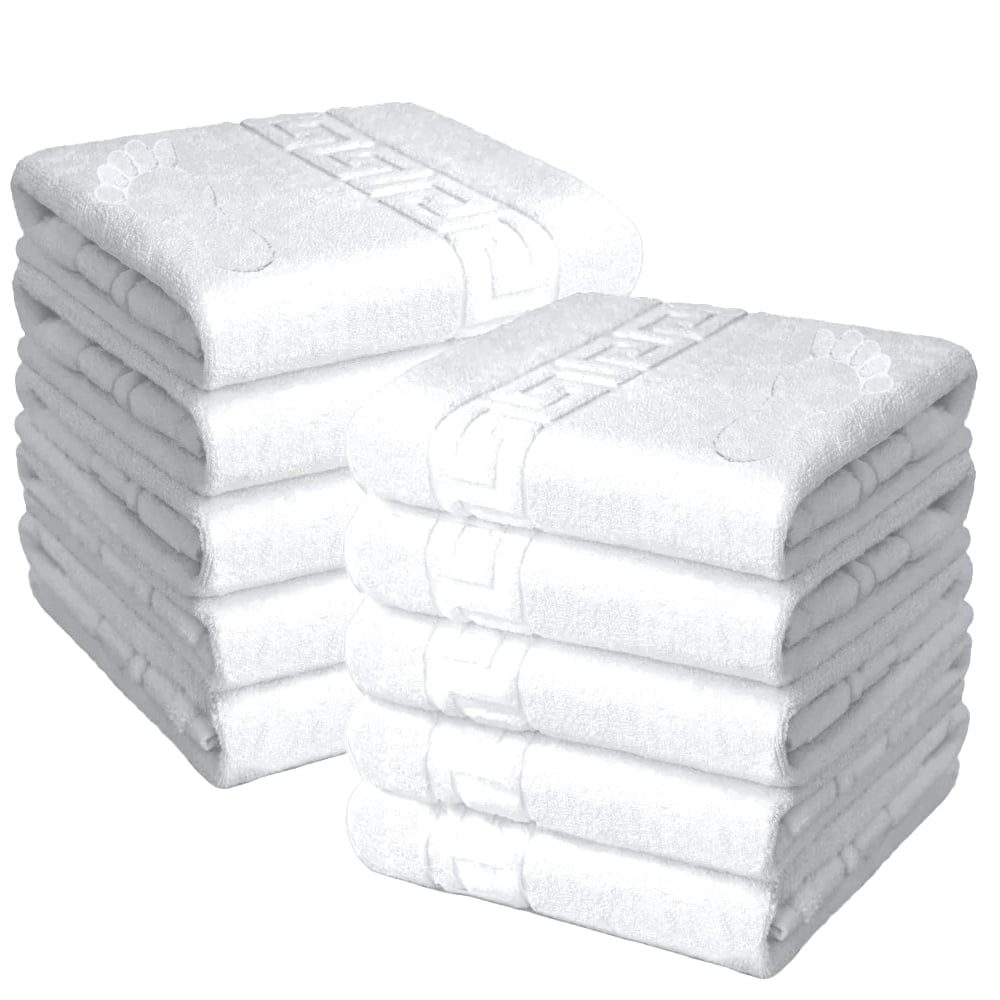 Set 10 prosoape baie picioare, Kottony, model Horeca Clasic, 100% bumbac, 500 g/mp, 50 x 70 cm, alb 2
