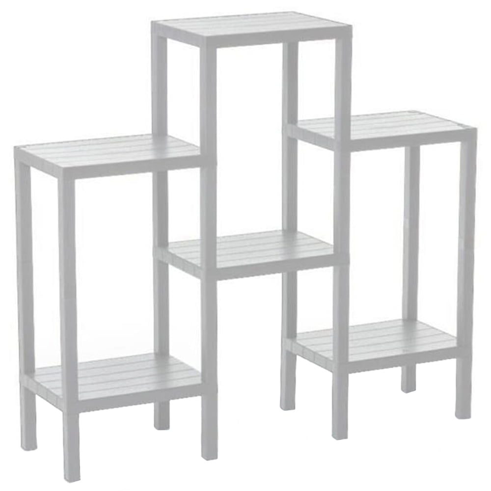 42026365-1 Raft universal, Quasar & Co.®, etajera cu 6 polite si 4 moduri diferite de montare, polipropilena, 108 x 100 x 29 cm, alb