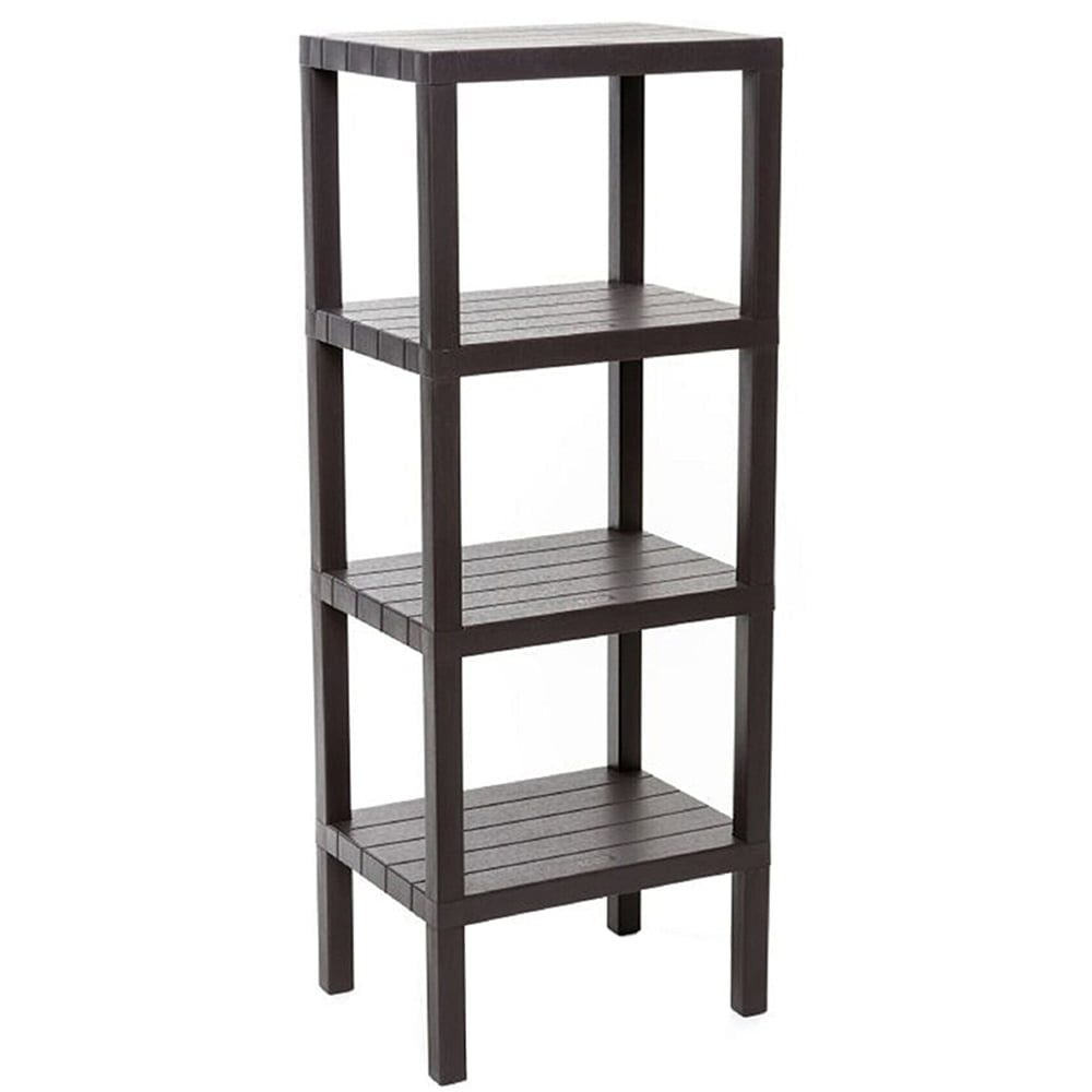 42026366-1 Raft universal, Quasar & Co.®, etajera cu 4 polite, polipropilena, 100 x 38 x 29 cm, maro
