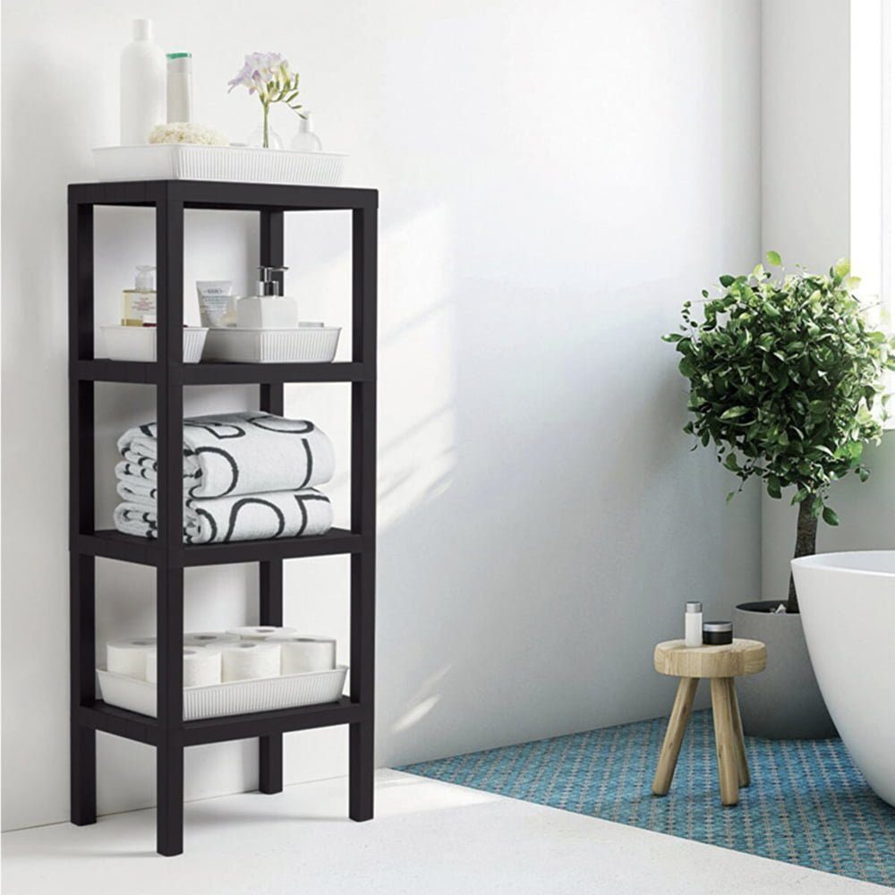 Raft universal, Quasar & Co.®, etajera cu 4 polite, polipropilena, 100 x 38 x 29 cm, negru 2 Raft universal, Quasar & Co.®, etajera cu 4 polite, polipropilena, 100 x 38 x 29 cm, negru 2
