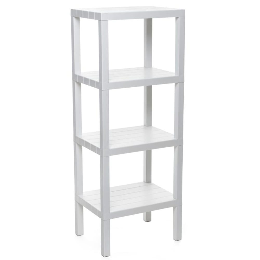 42026368-1 Raft universal, Quasar & Co.®, etajera cu 4 polite, polipropilena, 100 x 38 x 29 cm, alb