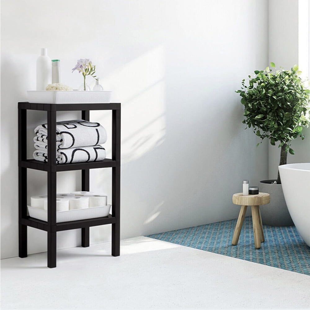 Raft universal, Quasar & Co.®, etajera cu 3 polite, polipropilena, 73.5 x 38 x 29 cm, negru 3 Raft universal, Quasar & Co.®, etajera cu 3 polite, polipropilena, 73.5 x 38 x 29 cm, negru 3