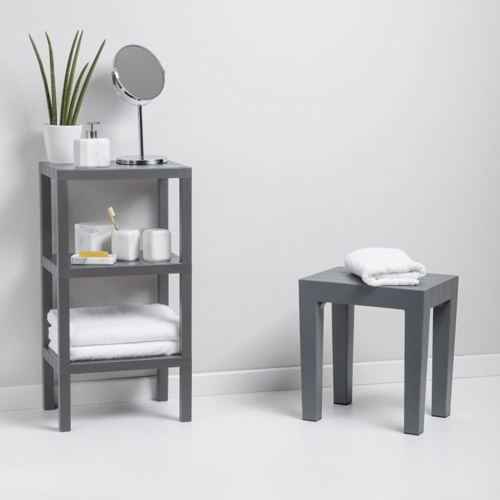 Raft universal, Quasar & Co.®, etajera cu 3 polite, polipropilena, 73.5 x 38 x 29 cm, gri 2 Raft universal, Quasar & Co.®, etajera cu 3 polite, polipropilena, 73.5 x 38 x 29 cm, gri 2