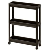 Etajera universala, Quasar & Co.®, raft slim cu 3 polite, cu roti, polipropilena, 71 x 54 x 18 cm, maro 6