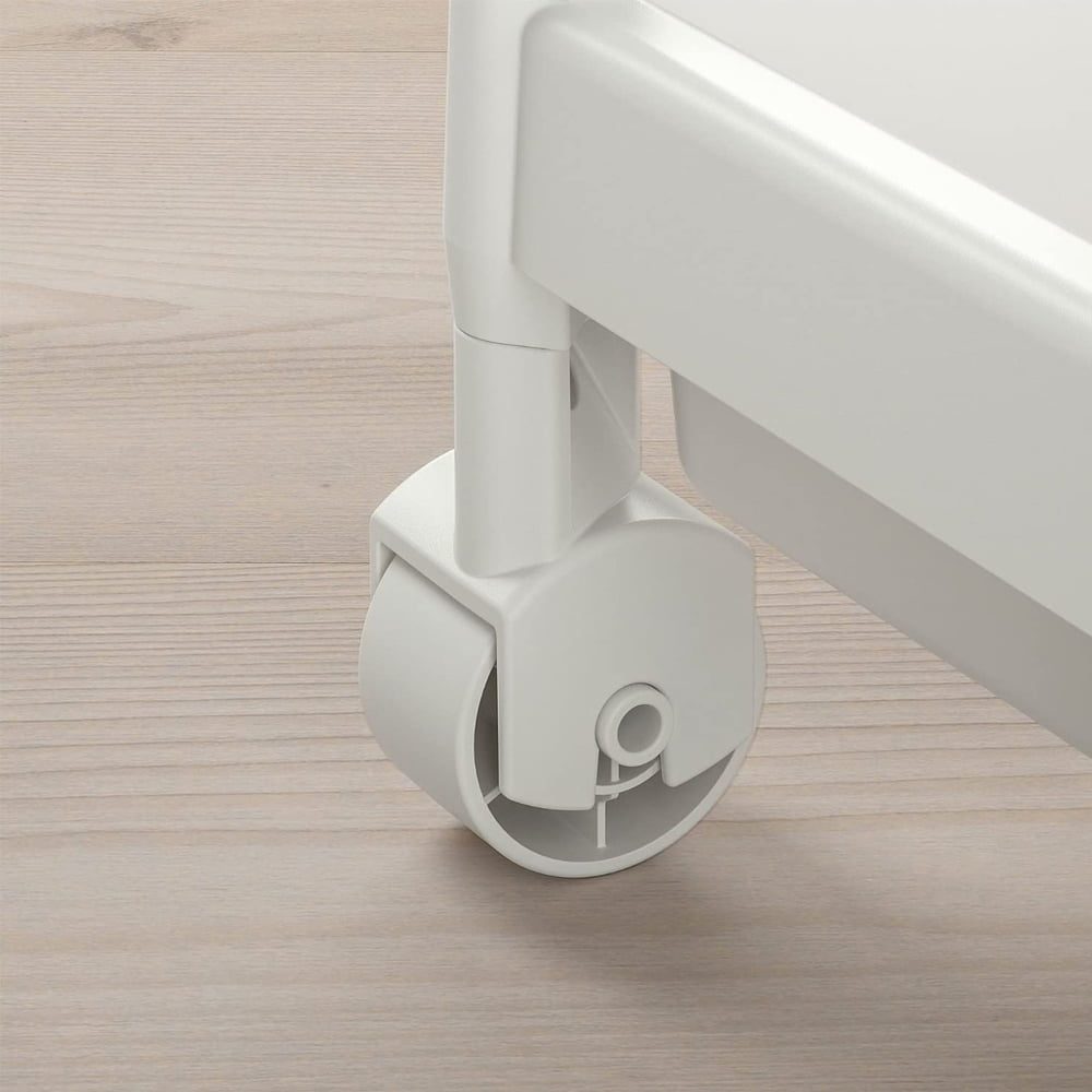 Etajera universala, Quasar & Co.®, raft slim cu 3 polite, cu roti, polipropilena, 71 x 54 x 18 cm, alb 2