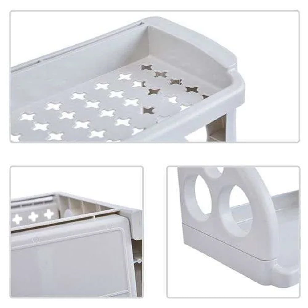 Raft condimente, Quasar & Co.®, etajera cu 2 polite, 4 carlige agatare, plastic, 38 x 24,5 x 31,5 cm, alb 5 Raft condimente, Quasar & Co.®, etajera cu 2 polite, 4 carlige agatare, plastic, 38 x 24,5 x 31,5 cm, alb 5