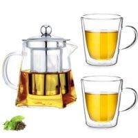 Set ceainic cu 2 cani, Quasar & Co.®, Tea Time, cu infuzor, capac si 2 cani cu pereti dubli, 750 ml/2 x 250 ml, transparent 17 Set ceainic cu 2 cani, Quasar & Co.®, Tea Time, cu infuzor, capac si 2 cani cu pereti dubli, 750 ml/2 x 250 ml, transparent 17