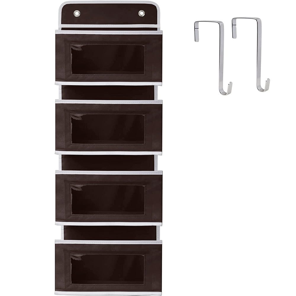 Organizator depozitare usa, Quasar & Co.®, 4 buzunare, universal, netesut intarit la baza, cu vizor, 96 x 33 x 11 cm, maro 4 Organizator depozitare usa, Quasar & Co.®, 4 buzunare, universal, netesut intarit la baza, cu vizor, 96 x 33 x 11 cm, maro 4