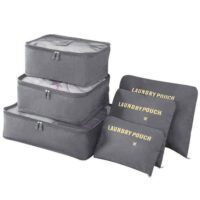 Set 6 huse organizare bagaj, Quasar & Co.®, organizatoare valiza/troler, gri 7