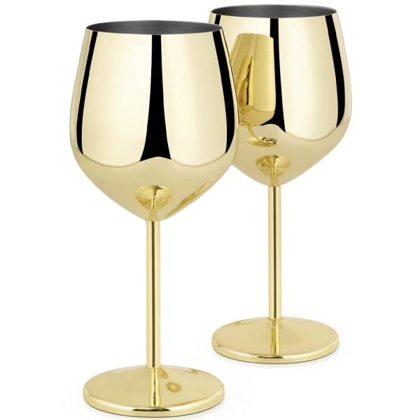 Set 2 pahare vin Quasar & Co.®, 500 ml, otel inoxidabil, h 21 cm, gold Pahare sticla 2024-07-27