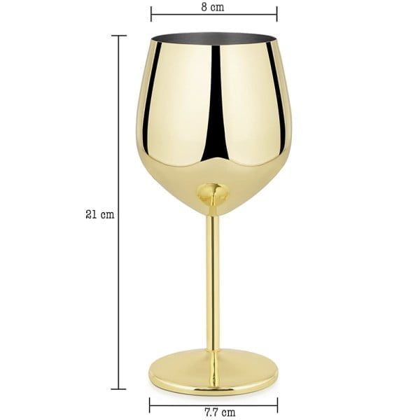 Set 2 pahare vin Quasar & Co.®, 500 ml, otel inoxidabil, h 21 cm, gold - imagine 4