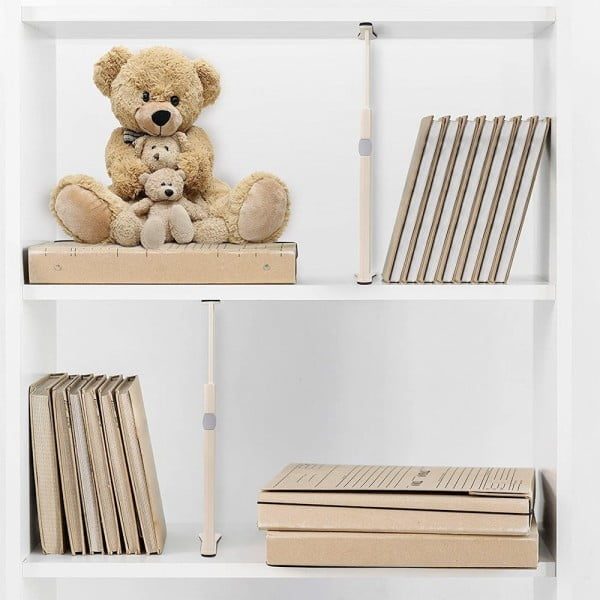 Set 4 organizatoare reglabile pentru sertar, Quasar & Co.®, pentru baie/bucatarie/dormitor, sistem antialunecare, sistem blocare, extensibile, h 10 cm, 38-54 cm, plastic, alb - imagine 7