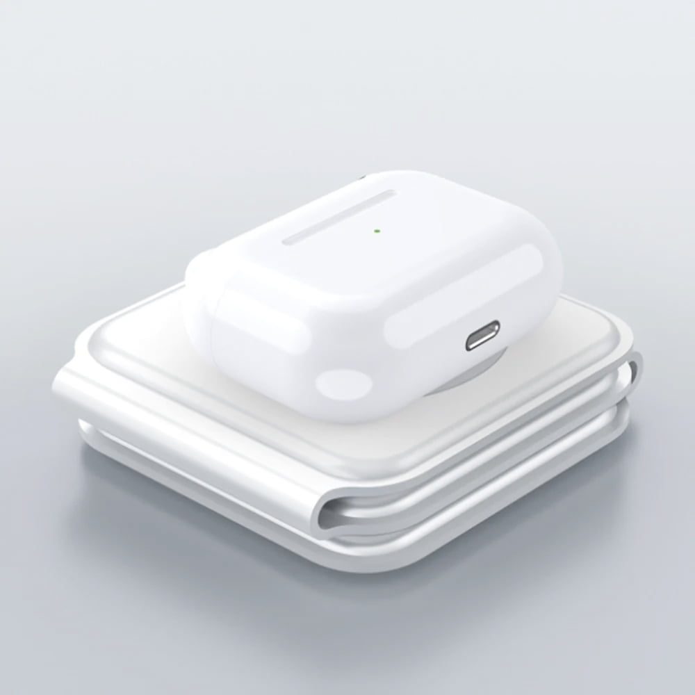 Incarcator wireless magnetic 3 in 1, Quasar & Co.®, universal, pliabil, incarcare rapida 15W, Qi fast wifi charger, 25 x 7,5 x 0,75 cm, alb 9