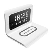 Ceas digital cu statie de incarcare wireless, Quasar & Co.®, cu data, alarma si temperatura, 17 x 12 x 12,5 cm, alb 8 Ceas digital cu statie de incarcare wireless, Quasar & Co.®, cu data, alarma si temperatura, 17 x 12 x 12,5 cm, alb 8