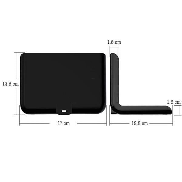 Ceas digital cu statie de incarcare wireless, Quasar & Co.®, cu data, alarma si temperatura, 17 x 12 x 12,5 cm, negru - imagine 4