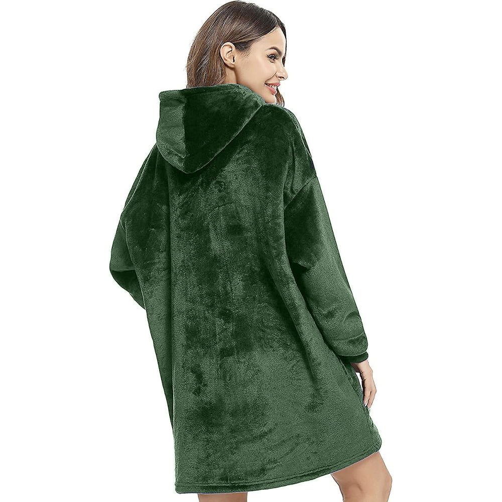 Patura cu maneci, Quasar & Co.®, gluga si buzunar, fleece captusit cu blana, poliester, marime universala, verde 5 Patura cu maneci, Quasar & Co.®, gluga si buzunar, fleece captusit cu blana, poliester, marime universala, verde 5