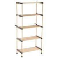 Raft modular universal, Quasar & Co.®, etajera 5 polite, lemn, 56 x 28 x 120 cm, natur 9