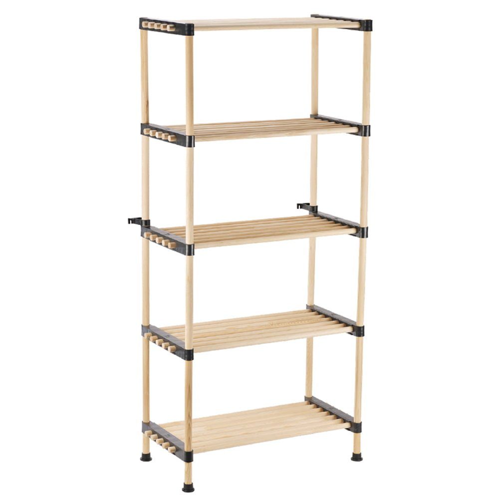 Raft modular universal, Quasar & Co.®, etajera 5 polite, lemn, 56 x 28 x 120 cm, natur