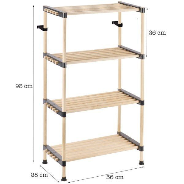 Raft modular universal, Quasar & Co.®, etajera 4 polite, lemn, 56 x 28 x 93 cm, natur - imagine 2
