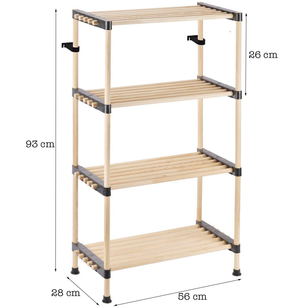 Raft modular universal, Quasar & Co.®, etajera 4 polite, lemn, 56 x 28 x 93 cm, natur 2